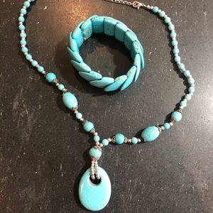 Turquoise necklace and bracelet